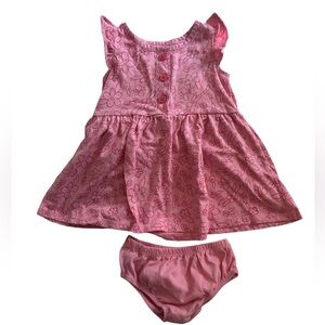 Okie Dokie Baby Girl Pink Floral Sleeveless Dress | 6-9M